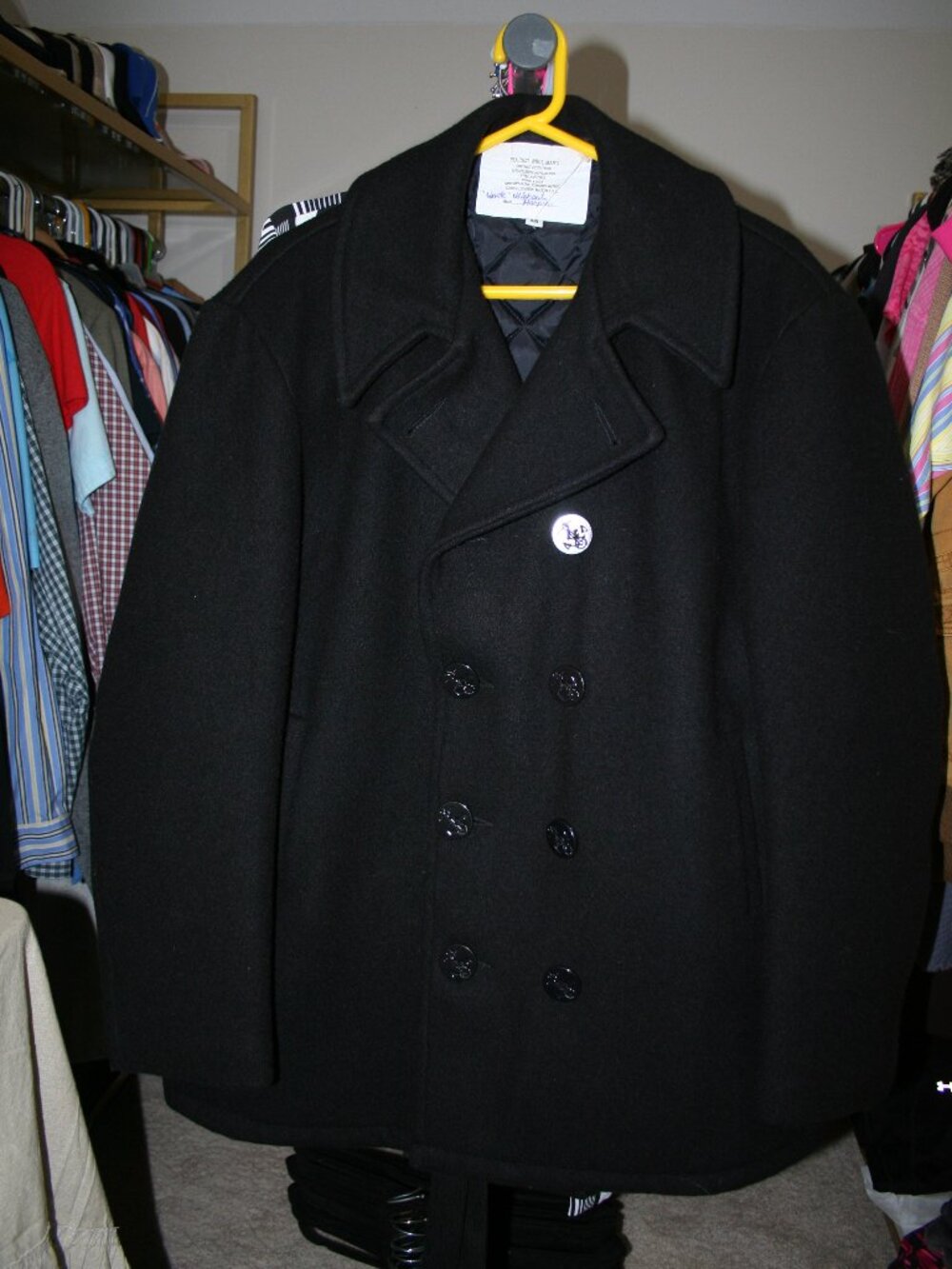 Mens Heavy Wool US Navy Pea Coat, Made in the USA